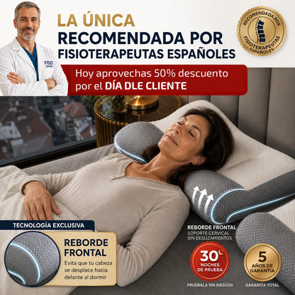 COMFORTSLEEP PREMIUM™ - La única almohada viscoelástica del mercado con soporte para la curvatura del cuello. (Incluye fundas GRATIS + 60 noches de prueba) *Medidas: 8x45x80cm