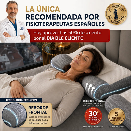 COMFORTSLEEP PREMIUM™ - La única almohada viscoelástica del mercado con soporte para la curvatura del cuello. (Incluye fundas GRATIS + 60 noches de prueba) *Medidas: 8x45x80cm