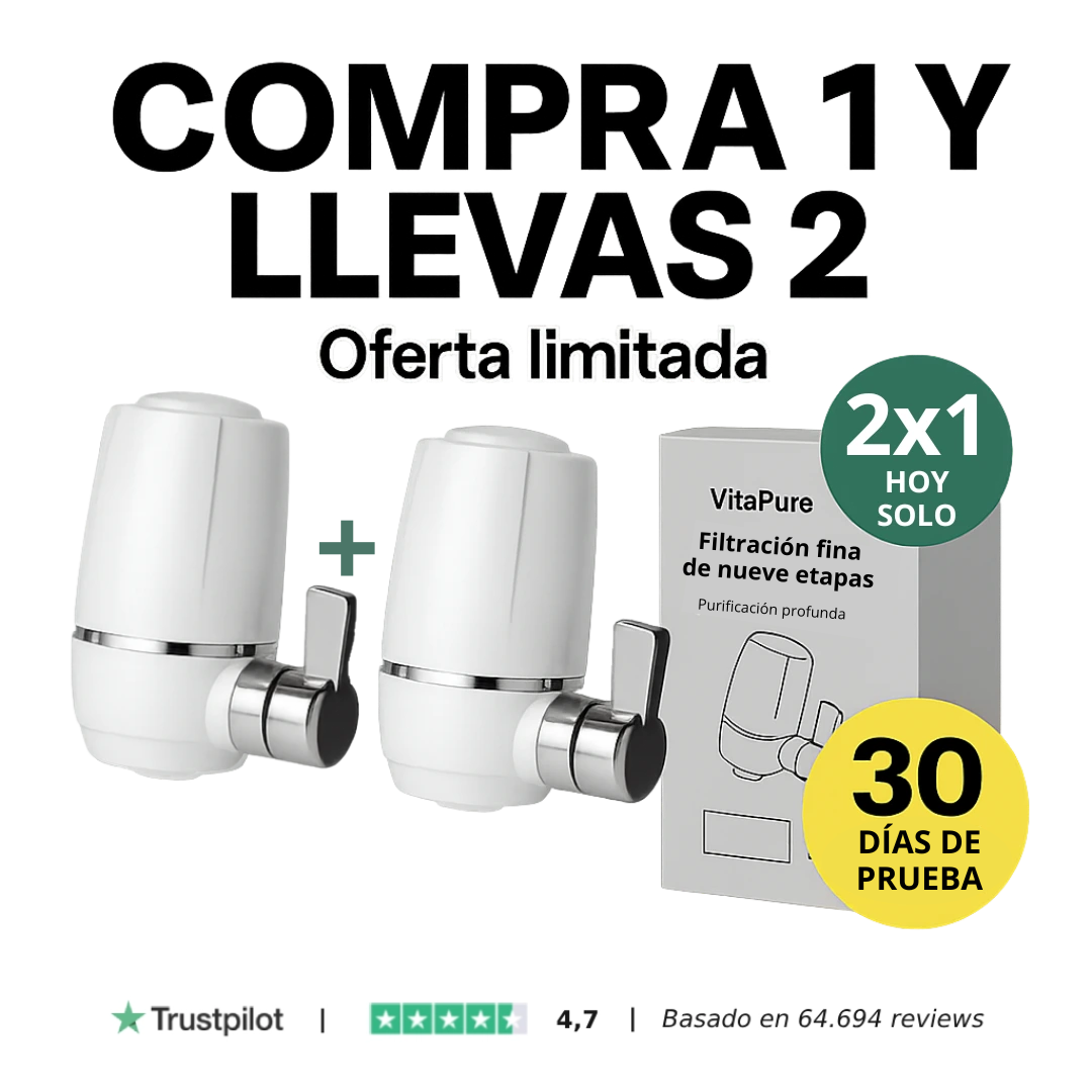 1 + 1 GRATIS | PURIFY™ - Elimina los agentes contaminante del agua al 99,97%. (*Instalación fácil y universal).