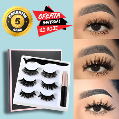 Eye Glow™ | Las primeras pestañas magnéticas que te hacen sentir bonita al instante mientras cuidan de tus pestañas naturales. (Pack de 3 estilos)