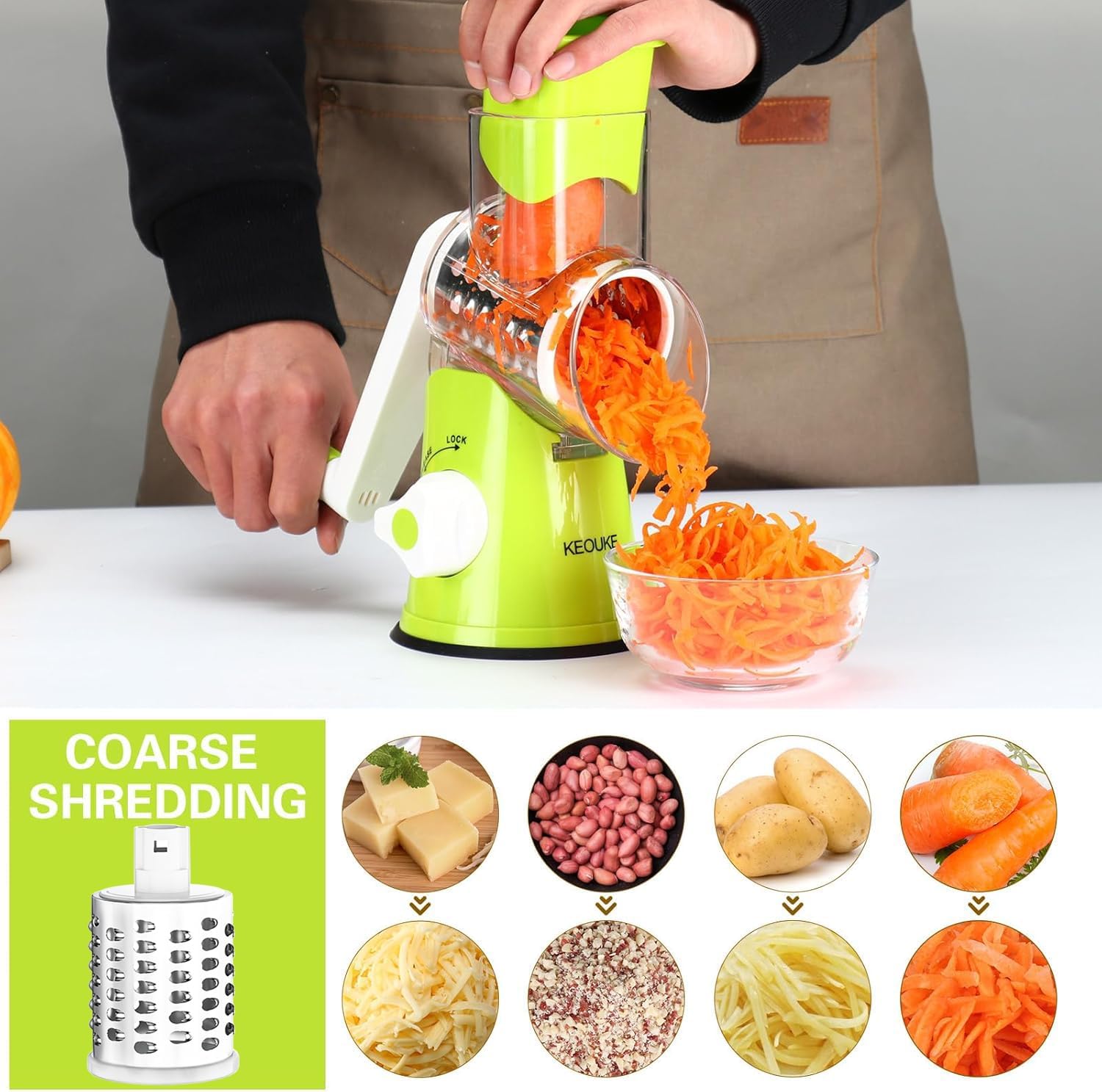 CORTEMIX™ - Corta patatas, queso y verduras en tiempo record. Incluye 3 cabezales. (+ Envío GRATIS) *Lavado ultra-fácil. *Oferta única navidad pasa tiempo en familia