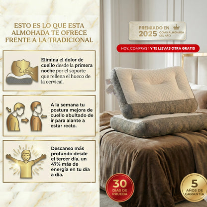 1+1 GRATIS | CONFORTSLEEP™ - La única almohada viscoelástica con tecnologia DobleAltura  que elimina los dolores de cuello al 99,9% en sólo 3 noches . (Incluye fundas GRATIS + 30 noches de prueba)