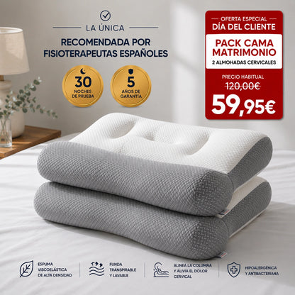ComfortSleep Original™ - La almohada que elimina el dolor de cuello en 7 noches gracias a su reborde frontal. (Incluye funda GRATIS). *(Descansaras mejor o te devolvemos cada euro).