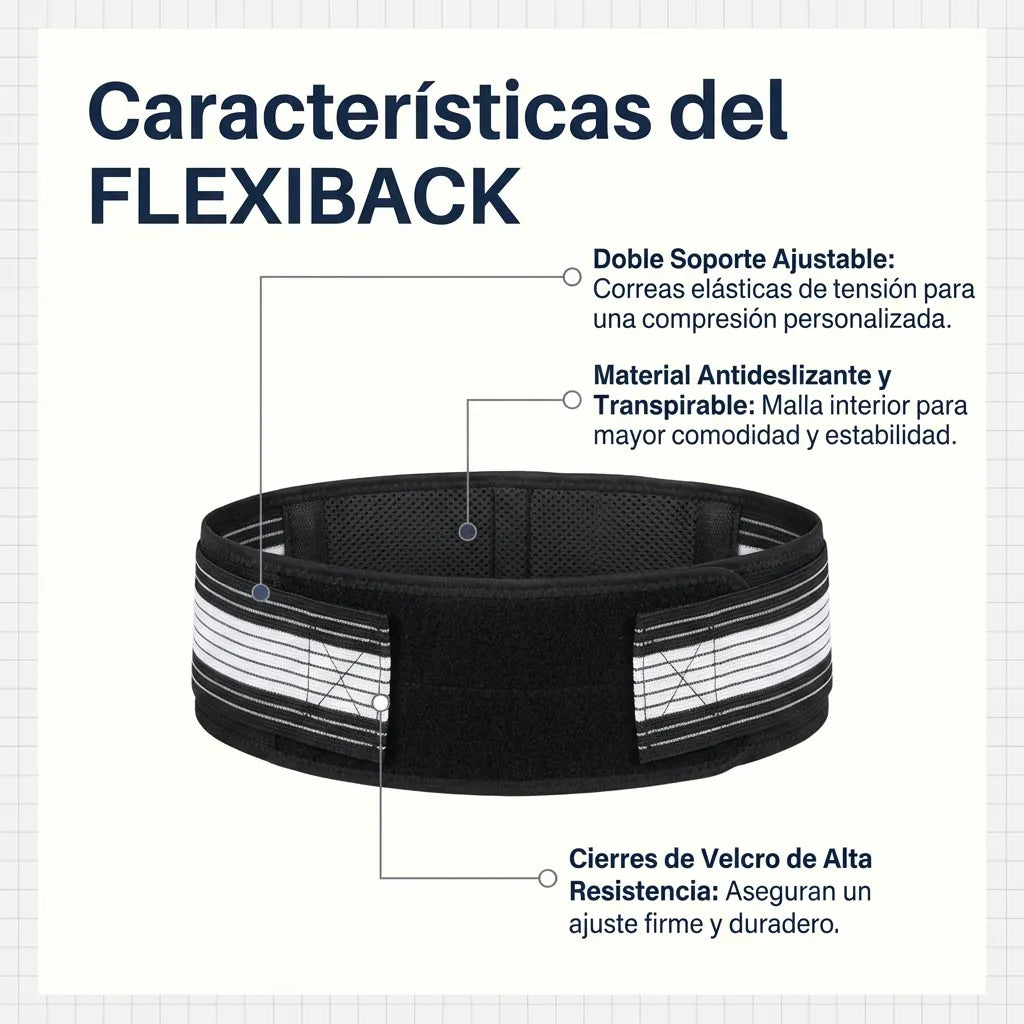 FlexiBack™ – El primer cinturón con doble soporte, cómodo y discreto que te permite disfrutar de horas de pie sin dolor de espalda (Hoy GRATIS Almohada Ortopédica) L.E