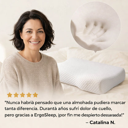 1 + 1 GRATIS Almohada Viscoelástica Ergosleep™ | La única almohada del mercado con forma de U para que tu cuello descanse de verdad (Incluye 30 noches de prueba y fundas) *Medidas: 31 x 11 x 50 cm