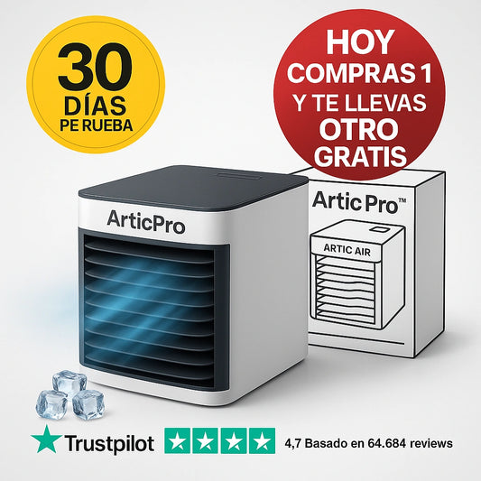 1 + 1 GRATIS | ArticPro™ V8 UltraFrío – El aire portátil que hace lo que ningún otro puede. (Enfría de verdad, no gasta luz, no hace ruido y funciona solo con agua) (+Envío GRATIS)