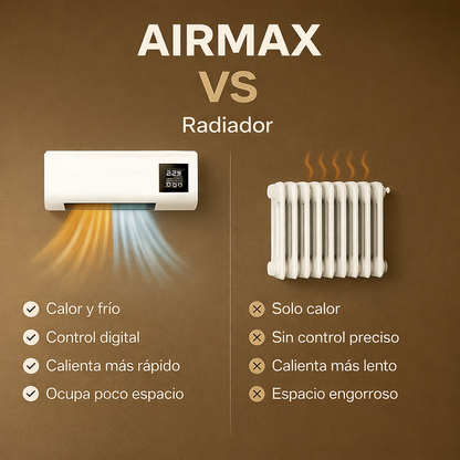 AirmAX AC ORIGINAL™ - El innovador aire acondicionado de bajo consumo que funciona sin obras ni instalaciones complicadas. (Hoy incluimos bomba dual FRIO-CALOR, mando distancia, temporizador y SmartWatch Salud i10 GRATIS). Garantía de 5 años.