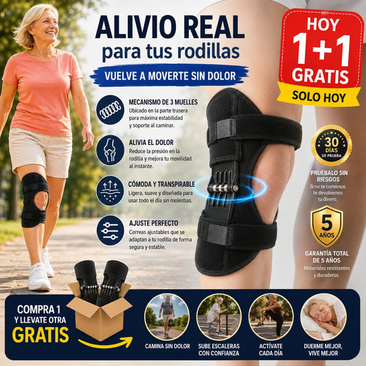 1 + 1 GRATIS | ULTIMATE KNEES™ — Soporte ajustable de rodilla con doble estabilización para mayor comodidad y soporte diario (Funda lavable y talla adaptable)