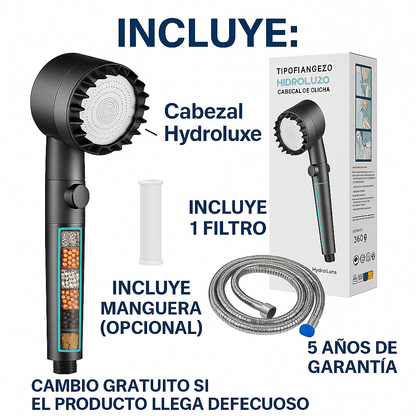 1 + 1 GRATIS | Ducha ORIGINAL HYDROLUXE Cromada™ - La única ducha del mercado que ELIMINA la cal y el claro al 99% para una ducha sin toxicos (Hoy Incluye 2 filtros extras GRATIS para cubrir 1 año) *Instalación fácil y universal
