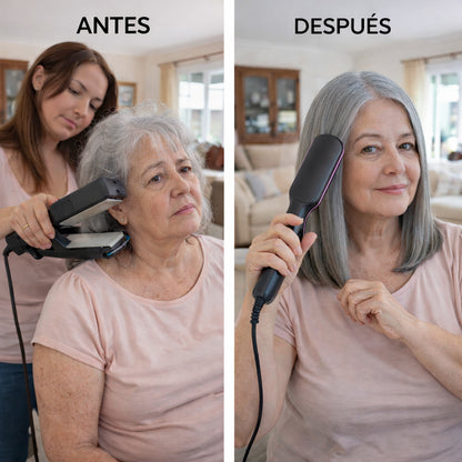 Cepillo Alisador Inteligente HairPro™ - El primer alisador-ondulador 3 en 1 con tecnologia iónica con el que tendrás un peinado de peluquería sin depender de nadie. (Hoy aceite esencial de colágeno GRATIS).