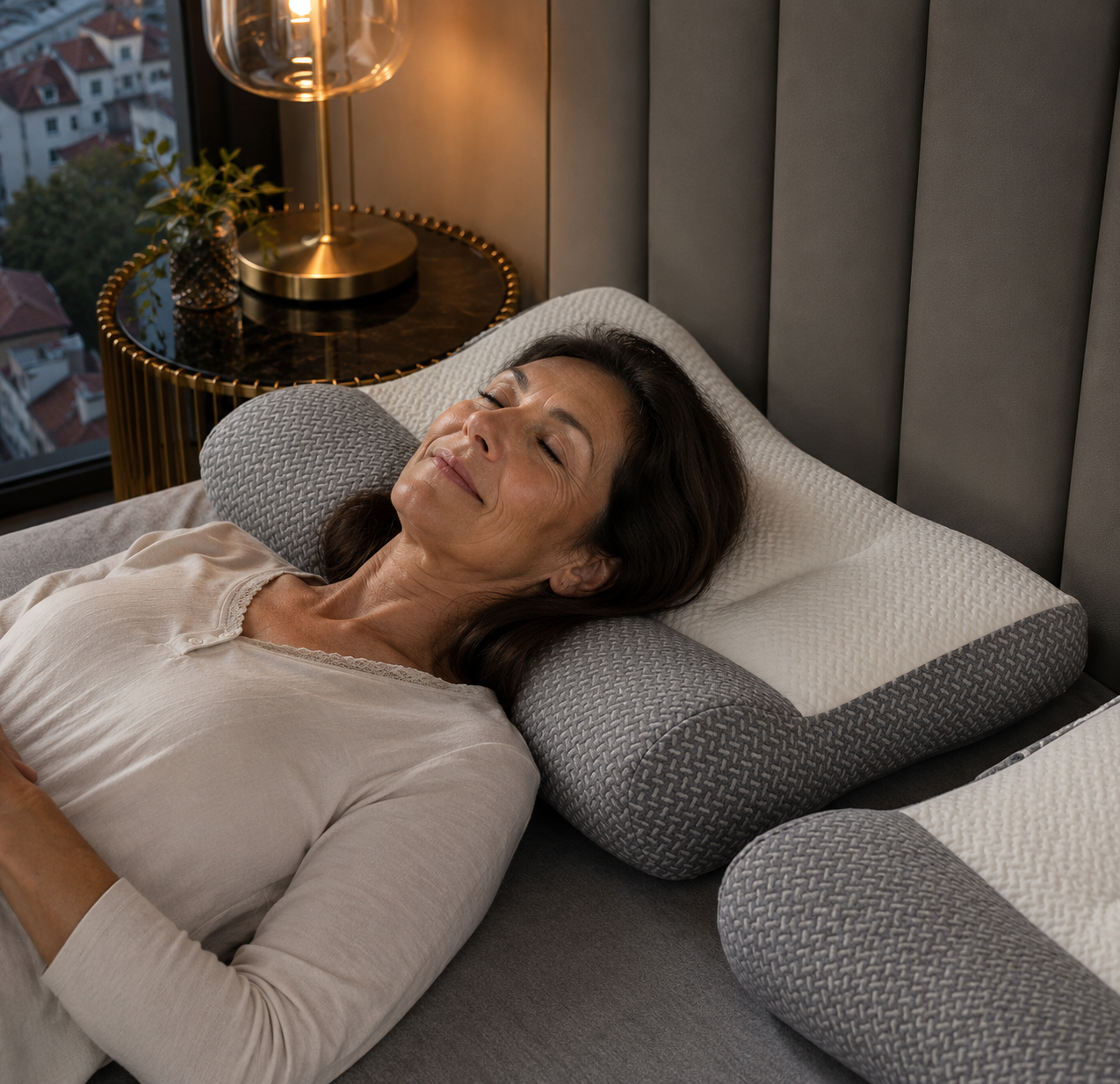 1 + 1 GRATIS | ComfortSleep Cefalea V4 — Almohada cervical contra cefalea matutina (Hoy incluye otra GRATIS valorada en 49 euros para tu pareja) *Llevan fundas. **(30 noches de prueba) *Medidas: 8x45x80cm