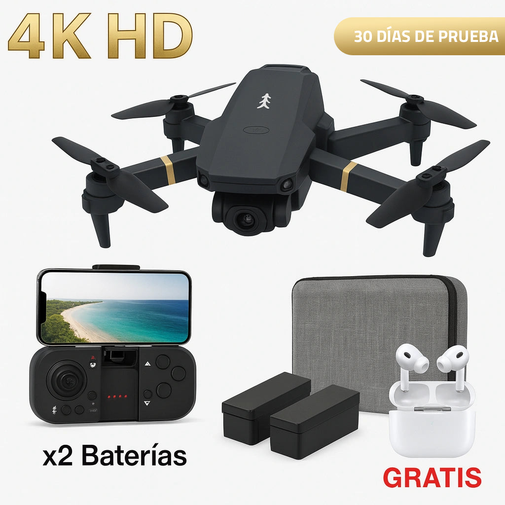 Dron SkyHero 998 Pro Max™ | El dron que hará que tu hijo alucine y tú quedes como un héroe con Envío GRATIS. *(Hoy Auriculares Envolventes Gratis + Doble cámara 4K + 2 baterías + Maletín incluido)
