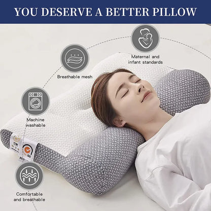 1+1 GRATIS | CONFORTSLEEP™ - La única almohada viscoelástica del mercado con soporte para la curvatura del cuello. (Incluye fundas GRATIS + 30 noches de prueba) *Medidas: 8x45x80cm t