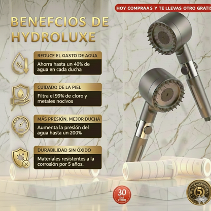 1 +1 GRATIS | HYDROLUXE™ - La única ducha que elimina la piel seca y la caida del cabello al 100% gracias a su filtro de 14 capas  (Incluye dos filtros GRATIS)