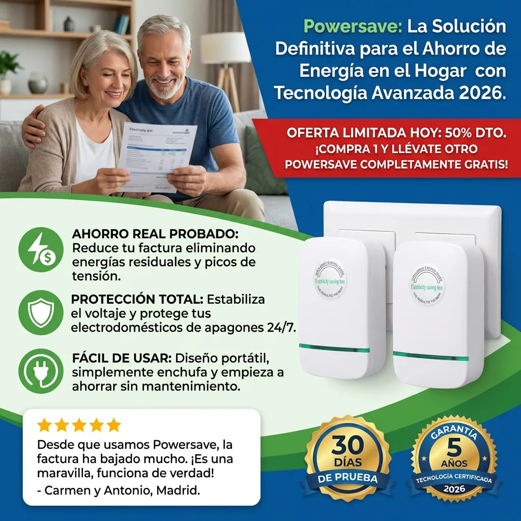 1+1 GRATIS SOLO HOY | PowerSAVE™ - El unico ahorrador del mercado que disminuye la tarifa de luz COMPROBADO. *sin mantenimeinto y ENVÍO GRATIS