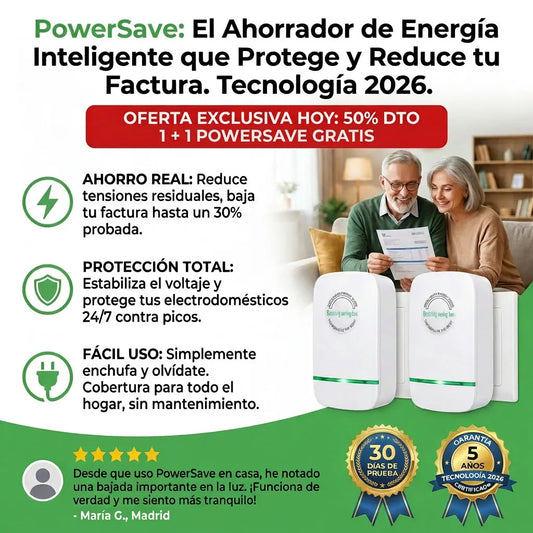 1 + 1 GRATIS | PowerSAVE™ - El unico ahorrador del mercado que disminuye el consumo electrico. *Uso legal y sin mantenimeinto