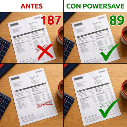 Factura de luz antes y despues de PowerSave: 187 EUR vs 89 EUR