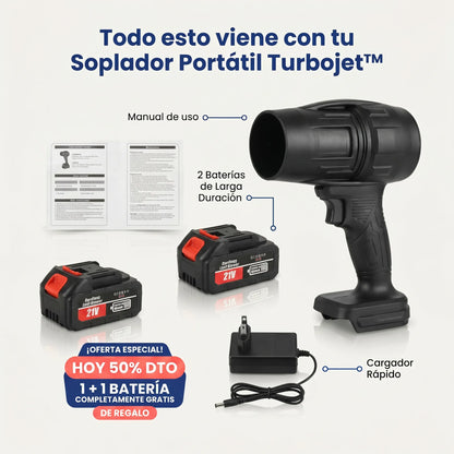 Soplador TurboJet Pro™ - El unico soplador con tecnología de doble hélice que limpia tu jardín en minutos. (Incluye 2 baterías GRATIS)