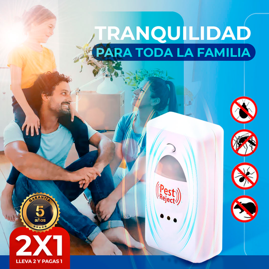 1 + 1 GRATIS | PestReject 3.0™ - La forma más económica de proteger a tu familia de las plagas (Tecnología ULTRASÓNICA que cubre hasta 200m²)