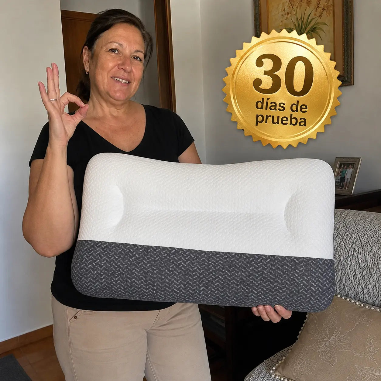 1+1 GRATIS | COMFORTSLEEP PREMIUM™ - La única almohada viscoelástica del mercado con soporte para la curvatura del cuello. (Incluye fundas GRATIS + 30 noches de prueba) *Medidas: 8x45x80cm