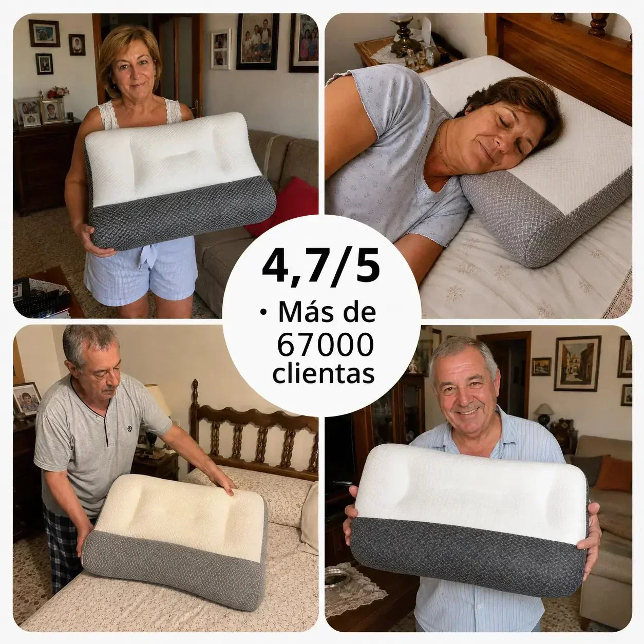 2 x ComfortSleep Original™ | La almohada que elimina el dolor de cuello en 7 noches gracias a su reborde frontal. (Incluye fundas GRATIS). *(Descansaras mejor o te devolvemos cada euro).