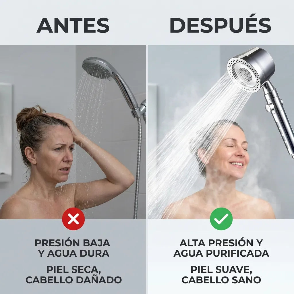 1 + 1 GRATIS | Ducha ORIGINAL HYDROLUXE CROMADA™ - La única ducha del mercado con 240 micro-orificios que triplica tu presión estandar. (Incluye 2 filtros extra de REGALO para cubrir 1 año) *Instalación fácil y universal. p.