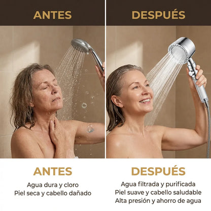 1 + 1 GRATIS | Ducha ORIGINAL HYDROLUXE Cromada™ - La única ducha del mercado que ELIMINA la cal y el claro al 99% para una ducha sin toxicos (Hoy Incluye 2 filtros extras GRATIS para cubrir 1 año) *Instalación fácil y universal