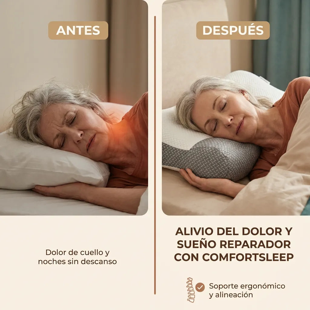 1+1 GRATIS | CONFORTSLEEP™ - La primera almohada ergonómica con viscoelástico que ELIMINA el dolor de cuello en 2 noches. (funda GRATIS + 30 días de garantía)-ENVÍO GRATIS