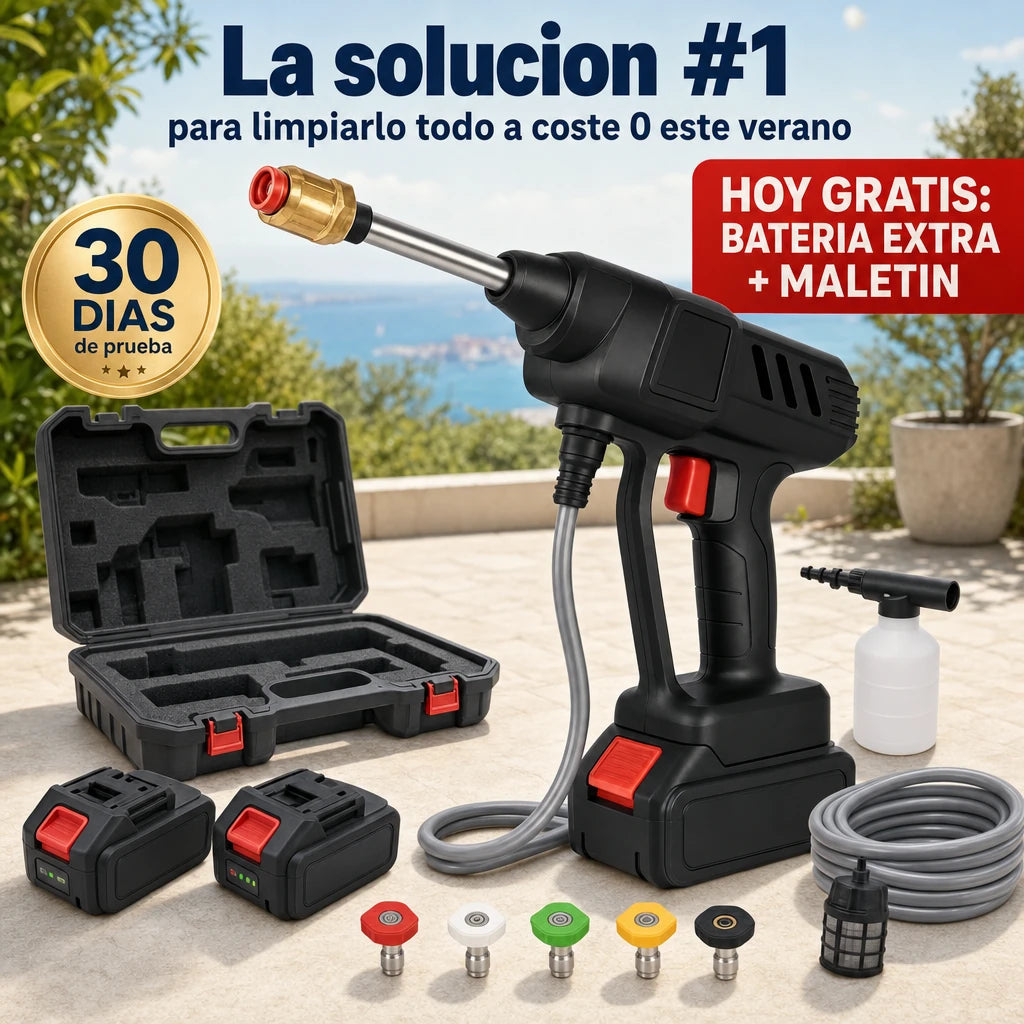WaterJet PRO - incluye maletin, 2 baterias extra y accesorios | La solucion N1 para limpiarlo todo a coste 0 este verano