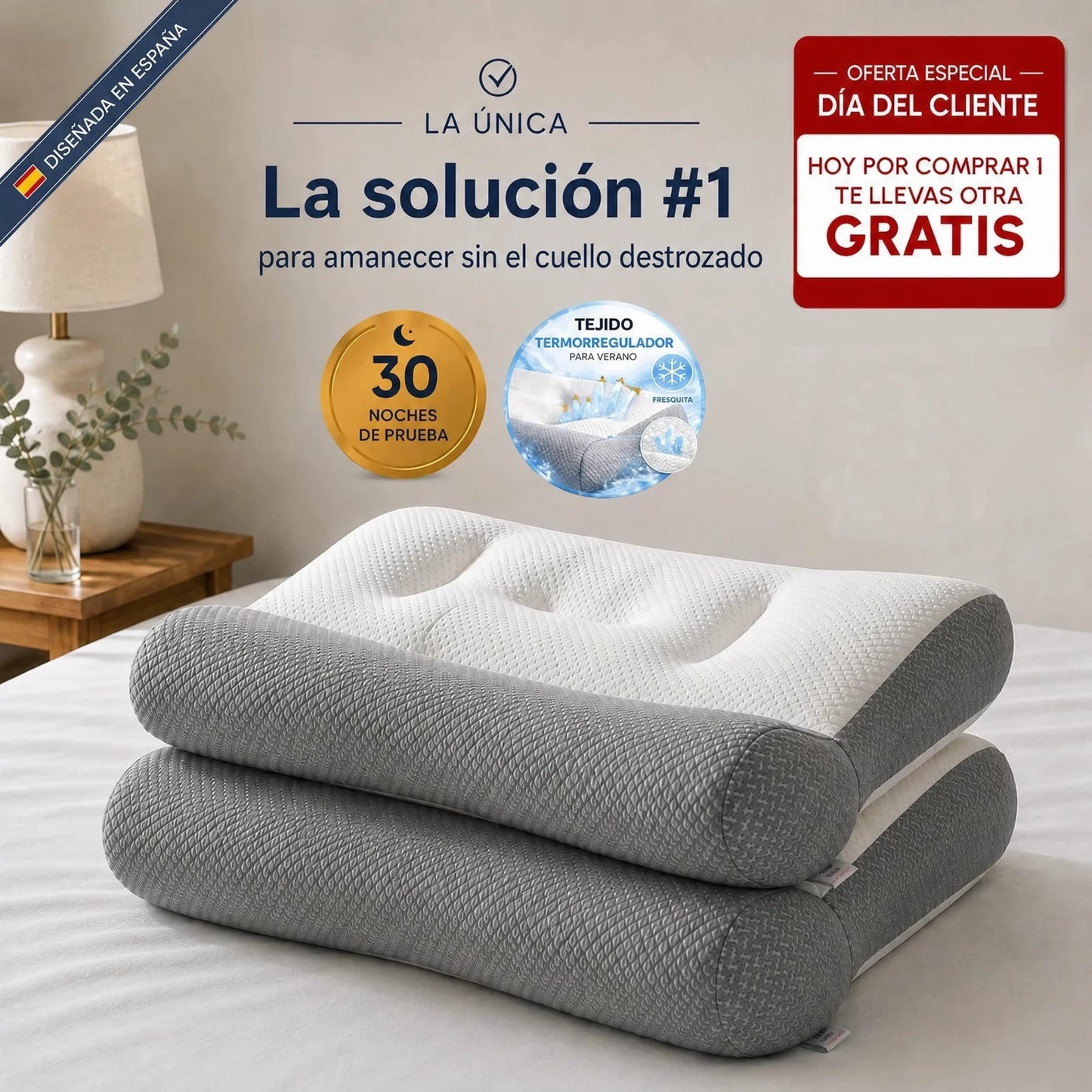 La solución Nº1 para amanecer sin el cuello destrozado — ComfortSleep 2x1