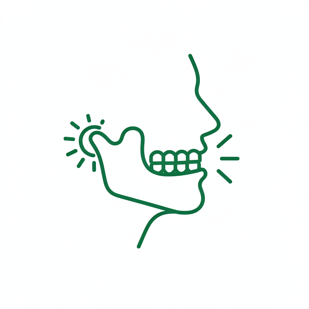 Icono mandibula apretada
