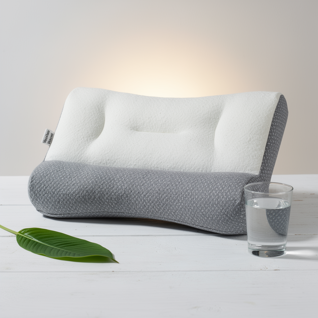 1+1 GRATIS | COMFORTSLEEP PREMIUM™ - La única almohada viscoelástica del mercado con soporte para la curvatura del cuello. (Incluye fundas GRATIS + 30 noches de prueba) *Medidas: 8x45x80cm