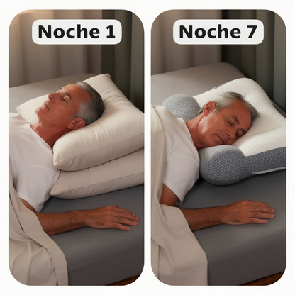 1+1 GRATIS | COMFORTSLEEP PREMIUM™ - La única almohada viscoelástica del mercado con soporte para la curvatura del cuello. (Incluye fundas GRATIS + 30 noches de prueba) *Medidas: 8x45x80cm