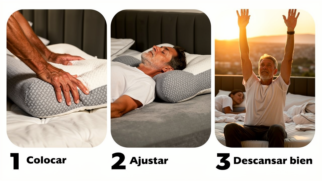 1+1 GRATIS | COMFORTSLEEP PREMIUM™ - La única almohada viscoelástica del mercado con soporte para la curvatura del cuello. (Incluye fundas GRATIS + 30 noches de prueba) *Medidas: 8x45x80cm