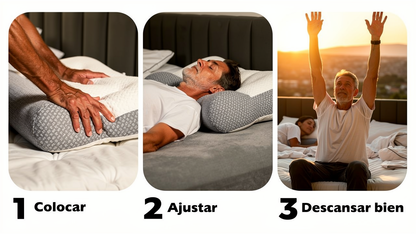 1+1 GRATIS | COMFORTSLEEP PREMIUM™ - La única almohada viscoelástica del mercado con soporte para la curvatura del cuello. (Incluye fundas GRATIS + 30 noches de prueba) *Medidas: 8x45x80cm