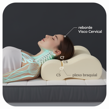 1+1 GRATIS | COMFORTSLEEP PREMIUM™ - La única almohada viscoelástica del mercado con soporte para la curvatura del cuello. (Incluye fundas GRATIS + 30 noches de prueba) *Medidas: 8x45x80cm