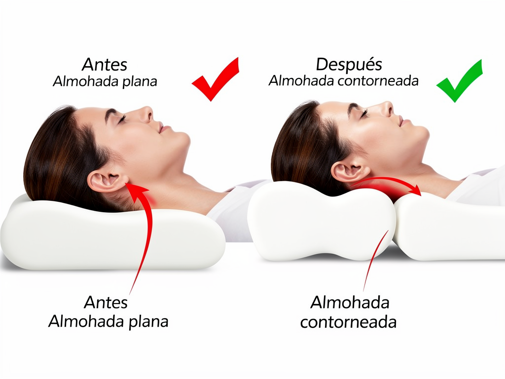 Infografia postura cervical correcta vs incorrecta al dormir
