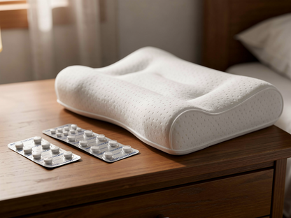 Comparativa de pastillas para vertigo vs la almohada cervical en mesita de noche
