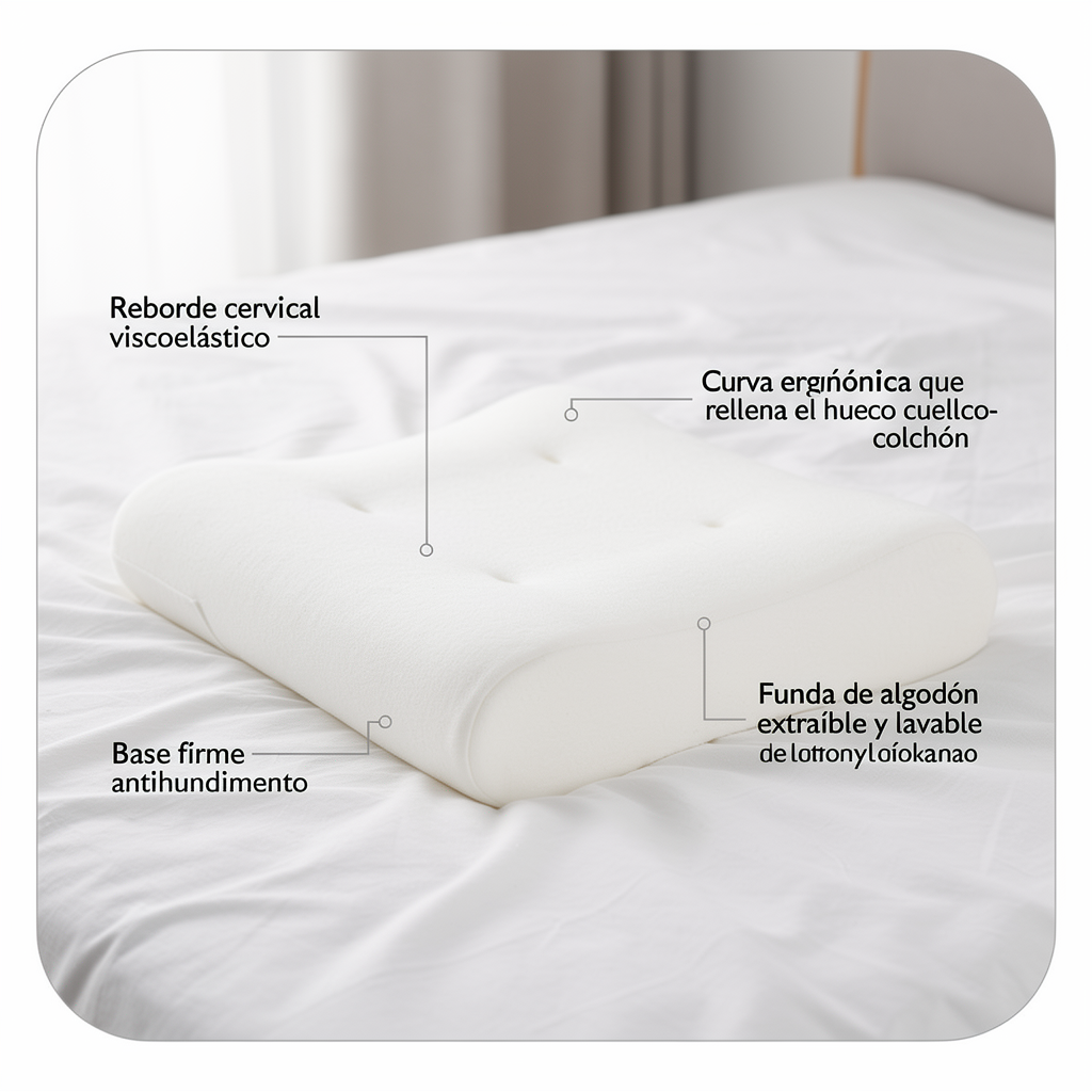 ALMOHADA COMFORTSLEEP CON ETIQUETAS DE PRODUCTO