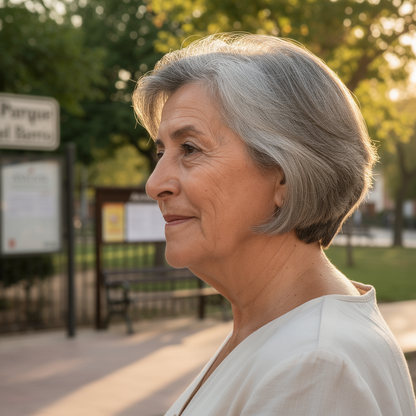 Retrato de Carmen R. autora del artículo, mujer española de 65 años