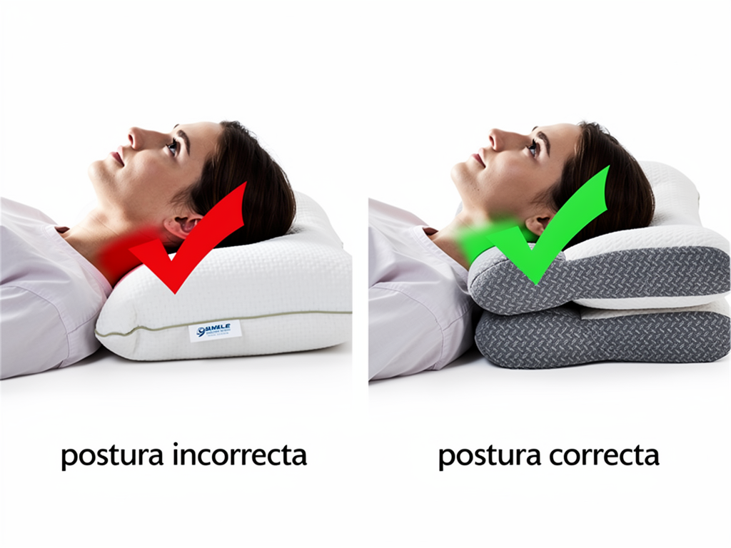 Infografía postura cervical correcta vs incorrecta al dormir