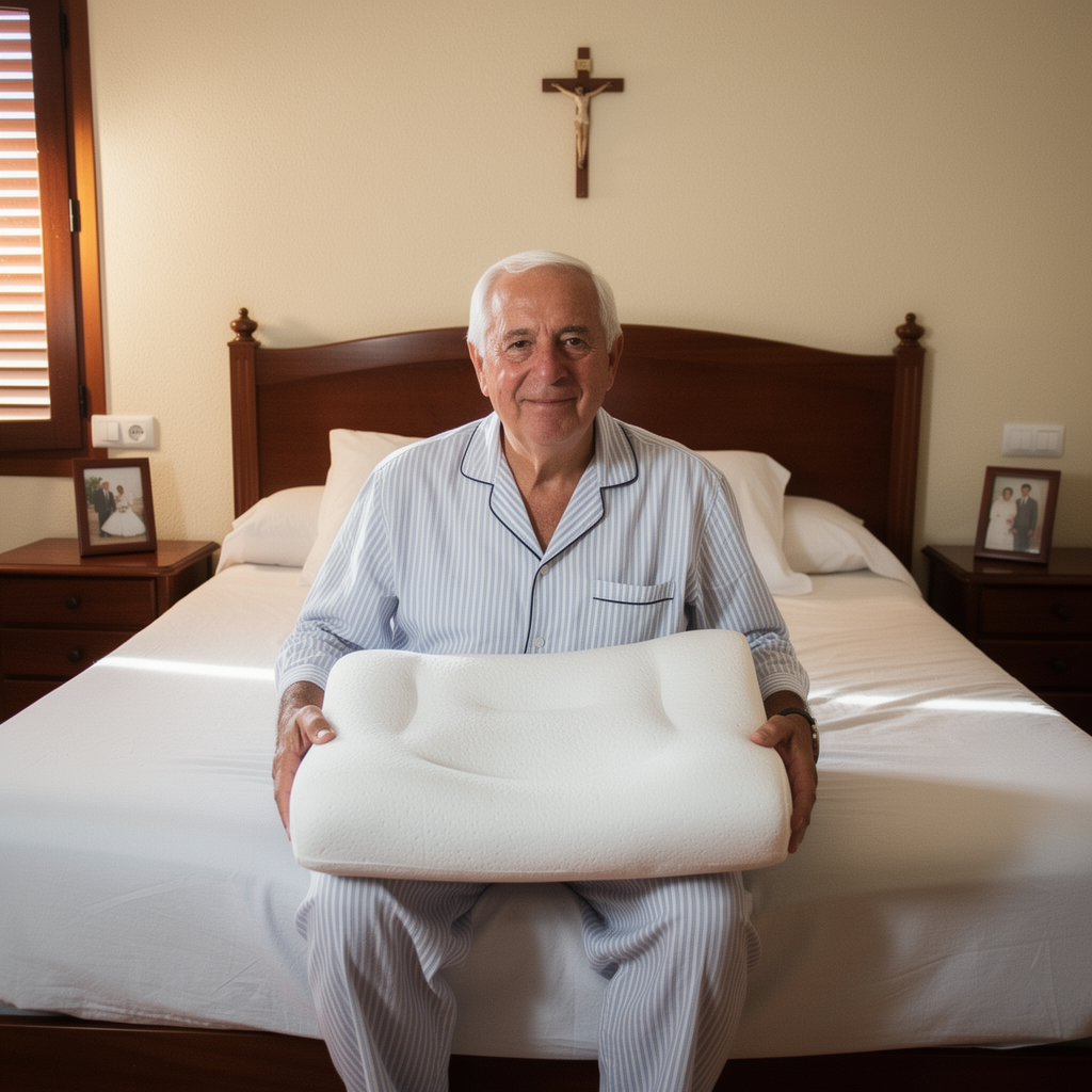 CLIENTE REAL JUBILADO ESPAÑOL CON LA ALMOHADA COMFORTSLEEP