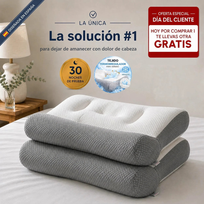 1+1 GRATIS | ComfortSleep V4™ - La almohada viscoelástica con el reborde que sujeta tu nuca de noche, para dejar de amanecer con dolor de cabeza. (Incluye fundas y 30 noches de prueba) *(Amaneces con la cabeza despejada o te devolvemos cada euro)