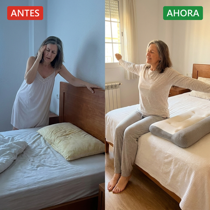 Antes y ahora: madrugada con mareo agarrada al cabecero frente a mañana estable y despejada con ComfortSleep