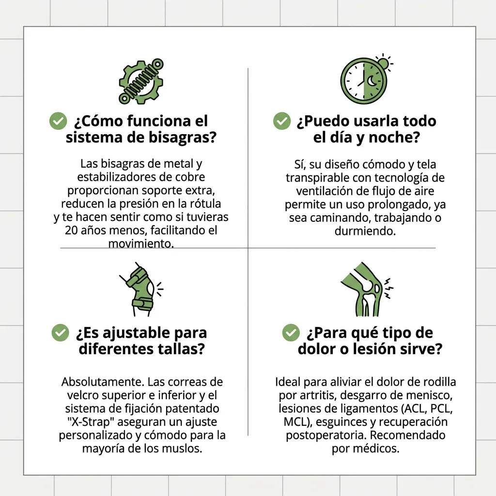 1 + 1 GRATIS | ULTIMATE KNEES™ — Soporte ortopédico con doble bisagra mecánica adaptable que ayuda a aliviar el dolor de rodilla cotidiano (Funda lavable y talla adaptable a tu rodilla) t