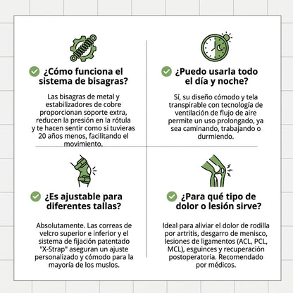 1 + 1 GRATIS | ULTIMATE KNEES™ — Soporte ortopédico con doble bisagra mecánica adaptable que ayuda a aliviar el dolor de rodilla cotidiano (Funda lavable y talla adaptable a tu rodilla) t