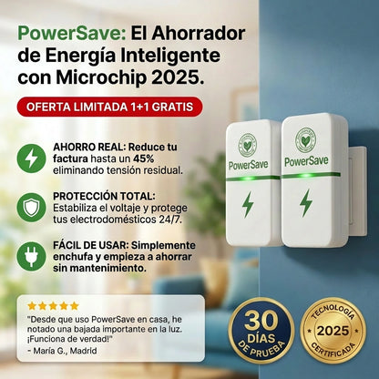 1 + 1 GRATIS | PowerSAVE™ - Elimina los picos de tensión y ahorra en la factura de la luz. *No tienes que hacer mantenimiento. TB