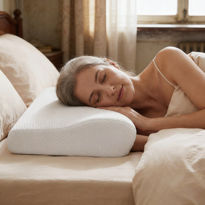 1 + 1 GRATIS Almohada Viscoelástica Ergosleep™ | La única almohada del mercado con forma de U para que tu cuello descanse de verdad (Incluye 30 noches de prueba y fundas) *Medidas: 31 x 11 x 50 cm