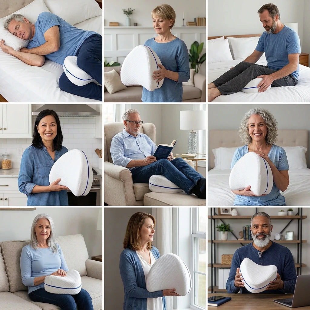 Almohada ErgoBack™ - La primera almohada viscoelástica con tecnología curve que elimina el dolor de espalda y alivia tu ciáticia desde la primera noche. (Hoy incluye GRATIS plantillas ortopédicas de gel talla adaptable)