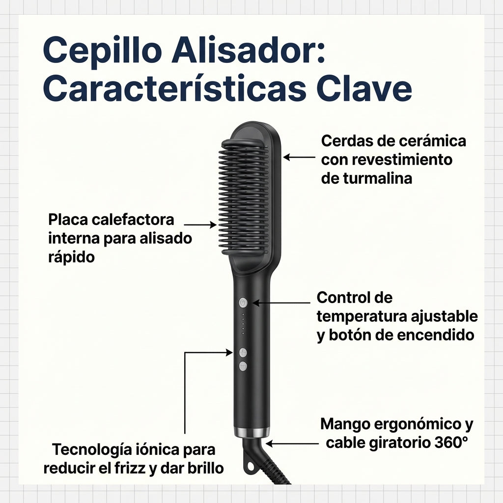Cepillo Alisador Inteligente HairPro™ - El primer alisador-ondulador 3 en 1 con tecnologia iónica con el que tendrás un peinado de peluquería sin depender de nadie. (Hoy aceite esencial de colágeno GRATIS).